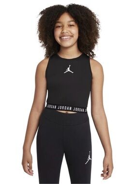 Jordan Black Cropped Tank Top with White Jumpman